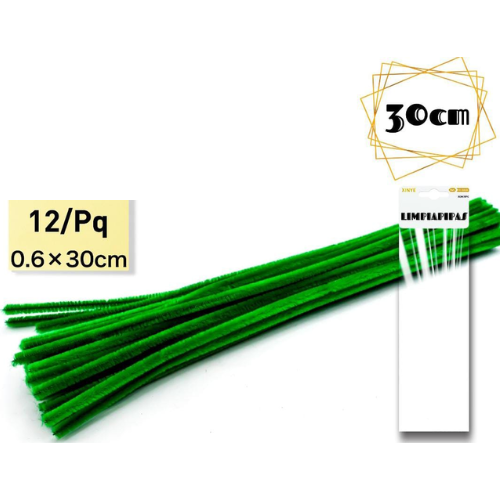 5.6 - LIMPIAPIPAS 30CM - PACK 12 VERDE
