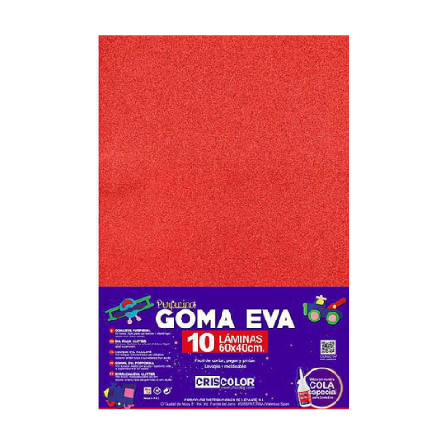 5.13 - GOMAEVA PURPURINA, PACK 10 UNIDADES ROJO 60X40CM