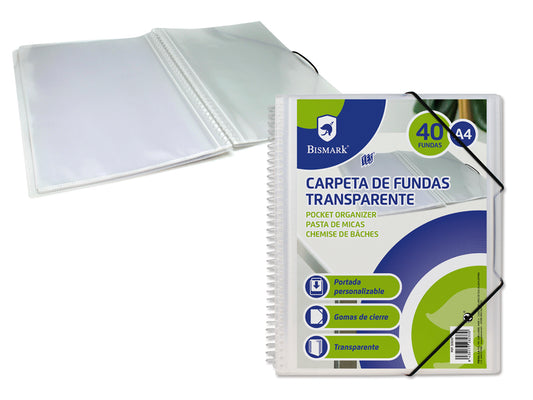 1.10 - LIBRETA CARPETA CON 40 FUNDAS TRANSPARENTE