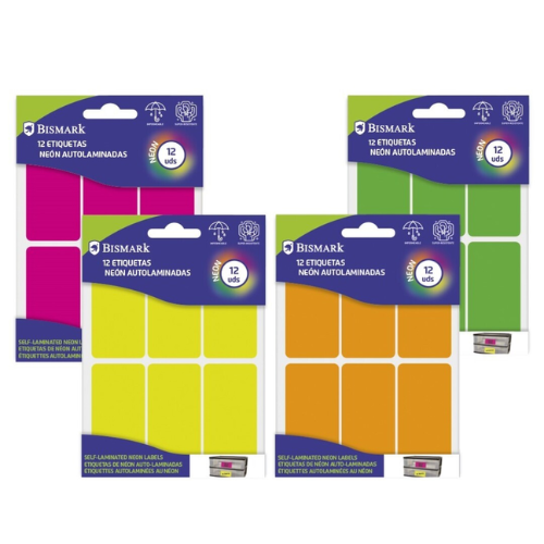 2.7 - ETIQUETAS ADHESIVAS NEON RECTANGULARES - PACK 2X6