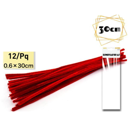 5.4 - LIMPIAPIPAS 30CM - PACK 12 ROJO