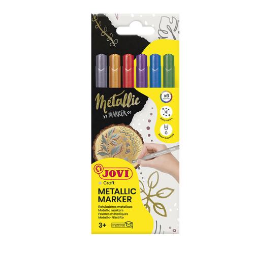 20 - METALLIC MARKERS ESTUCHE ROTULADORES COLORES SURTIDOS JOVI - PACK 6
