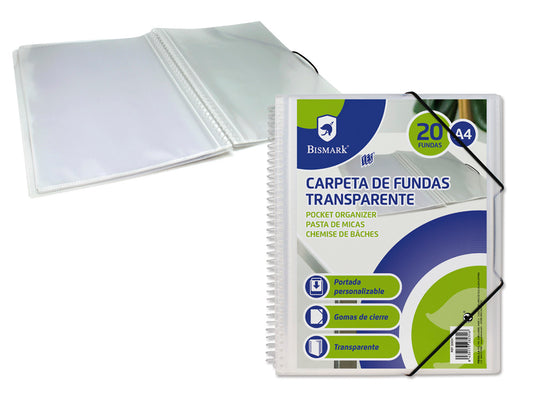 1.9 - LIBRETA CARPETA CON 20 FUNDAS TRANSPARENTES