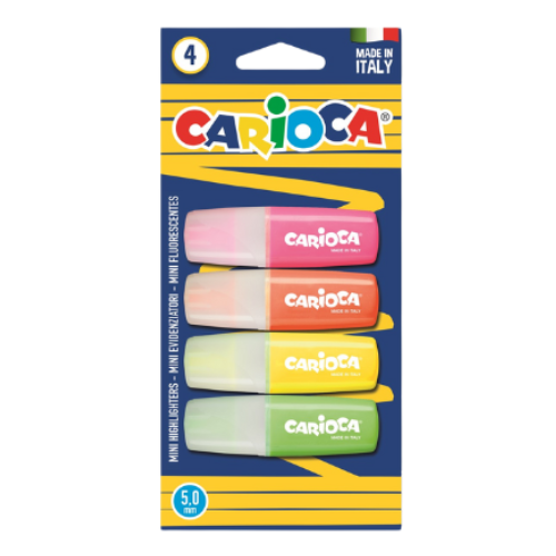 7 - SUBRAYADOR MINI CARIOCA - PACK 4