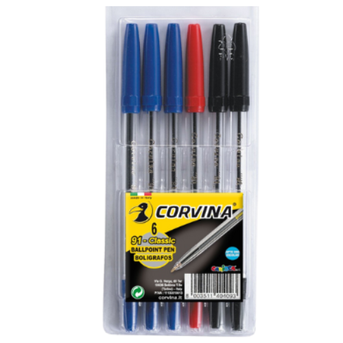 1.20 - BOLIGRAFOS CORVINA - PACK 6
