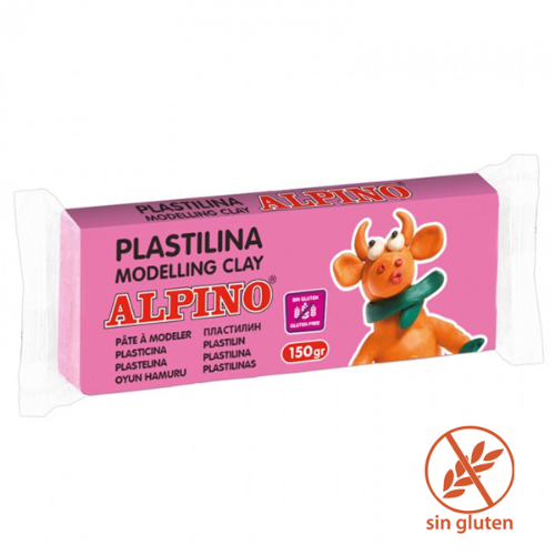 9.7 - PLASTILINA ALPINO 150GR ROSA - 1 UNIDAD