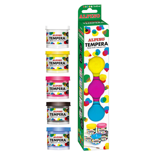 1.11 - TEMPERA CON PINCEL ALPINO - PACK 5X40ML