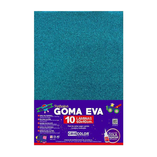 5.17 GOMAEVA PURPURINA  AZUL CLARO, PACK 10 UNIDADES 60X40CM