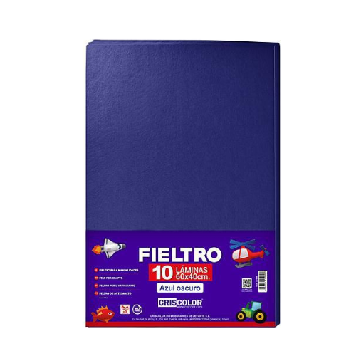 8.1 - FIELTRO COLORES AZUL OSCURO, PACK 10 UNIDADES, 60X40CM