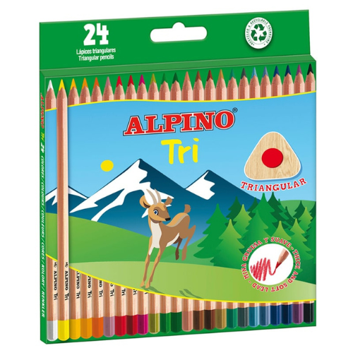 3.1 - LÁPICES MADERA TRIANGULARES ALPINO - PACK 24