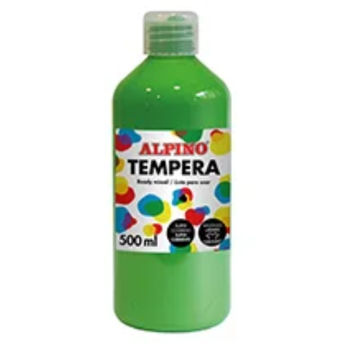 9.17 - BOTELLA TEMPERA ESCOLAR 500 ML. VERDE CLARO.