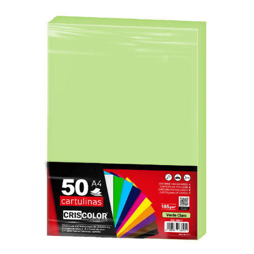 2.16 - CARTULINAS VERDE CLARO PACK 50 UNIDS - A4