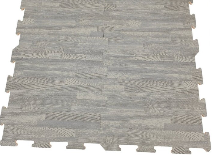3 - SUELO GOMA EVA 9 PIEZAS 30X30CM GRIS - EFECTO PARQUET