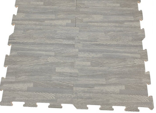 3 - SUELO GOMA EVA 9 PIEZAS 30X30CM GRIS - EFECTO PARQUET