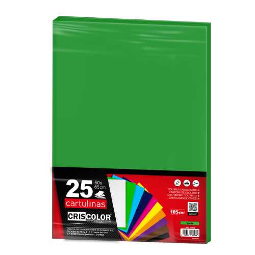 1.7 CARTULINAS VERDE PACK 25 UNIDS - 50X65CM
