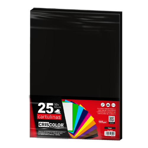 1.6 - CARTULINAS NEGRO PACK 25 UNIDS - 50X65CM