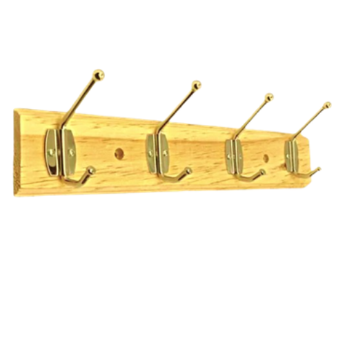 5 - PERCHERO PARED DE MADERA CON 4 COLGADORES