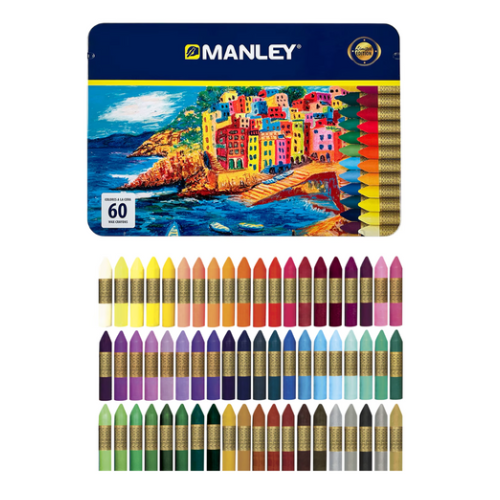 3.0 - CERAS MANLEY COLORES SURTIDOS ESTUCHE METALICO - PACK 60