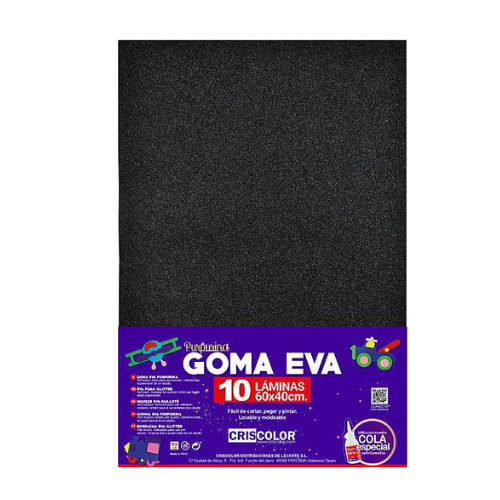 5.9 - GOMAEVA PURPURINA NEGRO, PACK 10 UNIDADES, 60X40CM