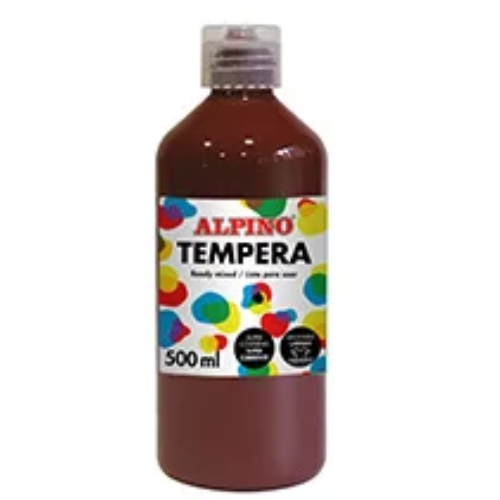 9.14 - BOTELLA TEMPERA ESCOLAR 500 ML. MARRÓN.