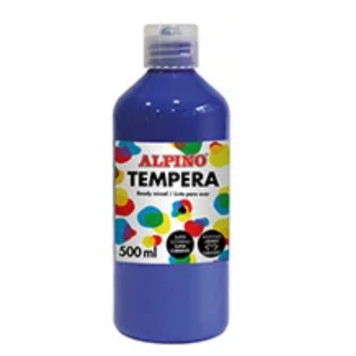9.20 - BOTELLA TEMPERA ESCOLAR 500 ML. AZUL ULTRAMAR.