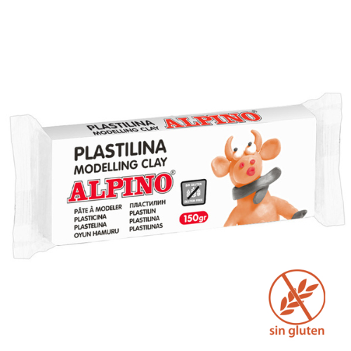 9. 10 - PLASTILINA ALPINO 150GR BLANCO - 1 UNIDAD