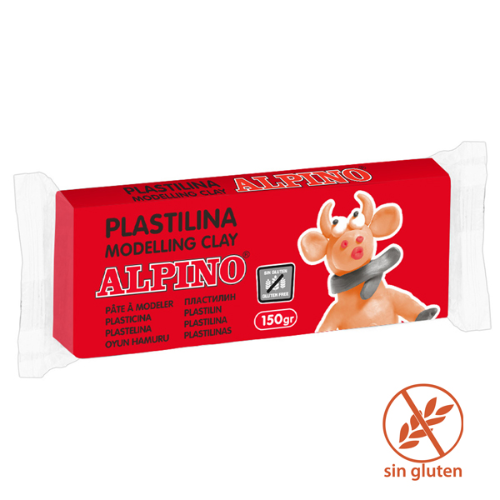 9.6 - PLASTILINA ALPINO 150GR ROJO - 1 UNIDAD