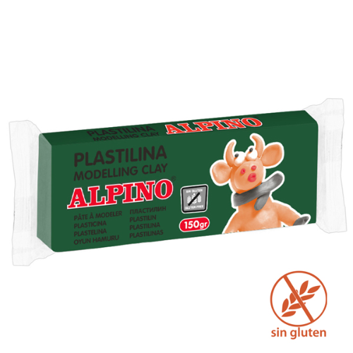 9.8 - PLASTILINA ALPINO 150GR VERDE - 1 UNIDAD