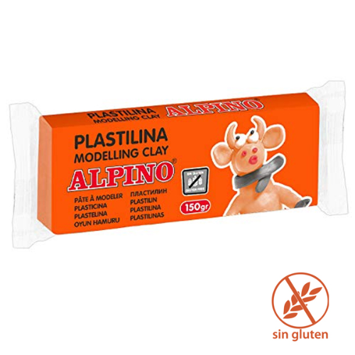 9.5 - PLASTILINA ALPINO 150GR NARANJA - 1 UNIDAD