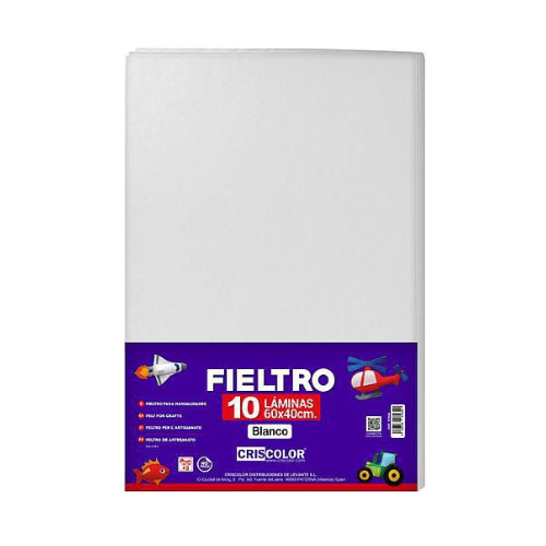 8.3 - FIELTRO COLORES BLANCO, PACK 10 UNIDADES , 60X40CM