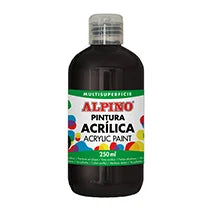 1.8 - BOTELLA PINTURA ACRÍLICA ALPINO 250ML NEGRO