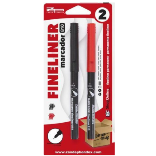 12.1  - MARCADOR PUNTA EXTRA FINA - PACK NEGRO/ROJO