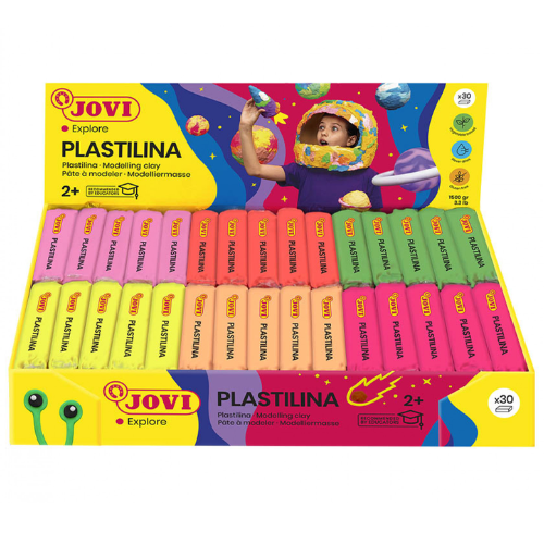 7.4 - PLASTILINA NEON JOVI 50G - PACK 30 (5U X 6 COLORES)