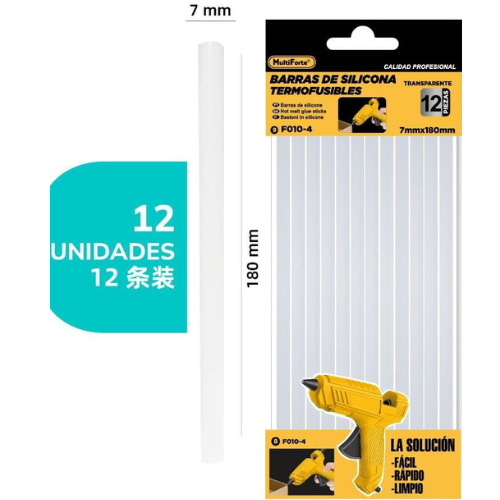 2 - BARRAS DE SILICONA 7X180MM - PACK 12