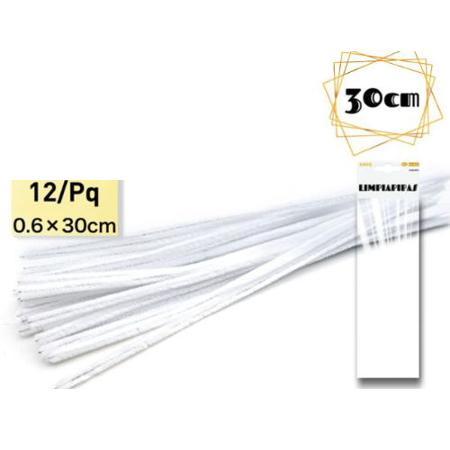 5.2 - LIMPIAPIPAS 30CM - PACK 12 BLANCO