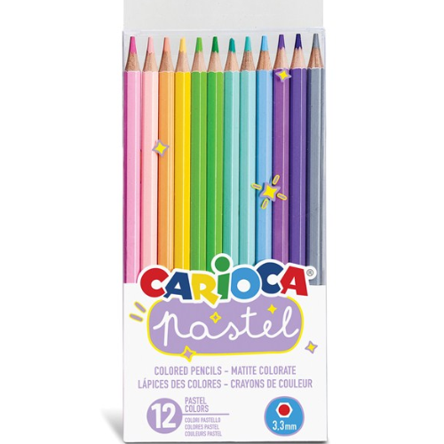 1.10 - LAPICES MADERA CARIOCA PASTEL -  PACK 12