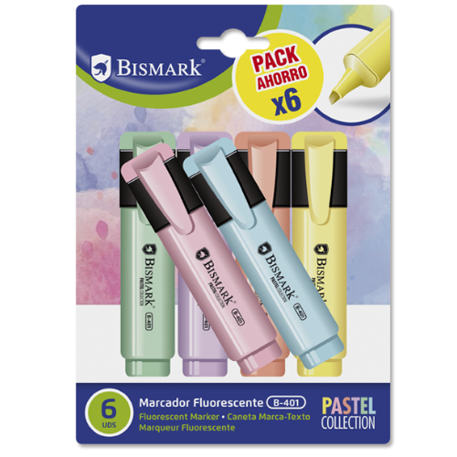 3 - SUBRAYADOR BISMARK PASTEL - PACK 6