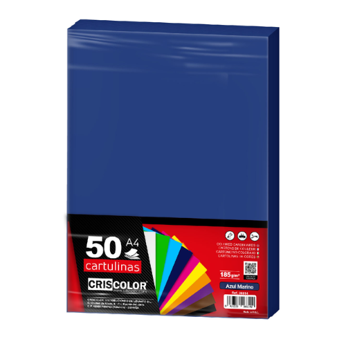 2.4 - CARTULINAS AZUL MARINO PACK 50 UNIDS - A4